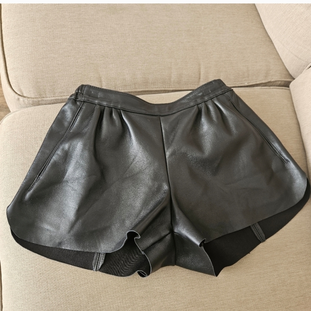 Black faux leather shorts pleather  size 2 black